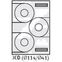 Бумага самоклейка этикетки LOMOND   3CD д1-114мм, д2-41мм 25л/уп